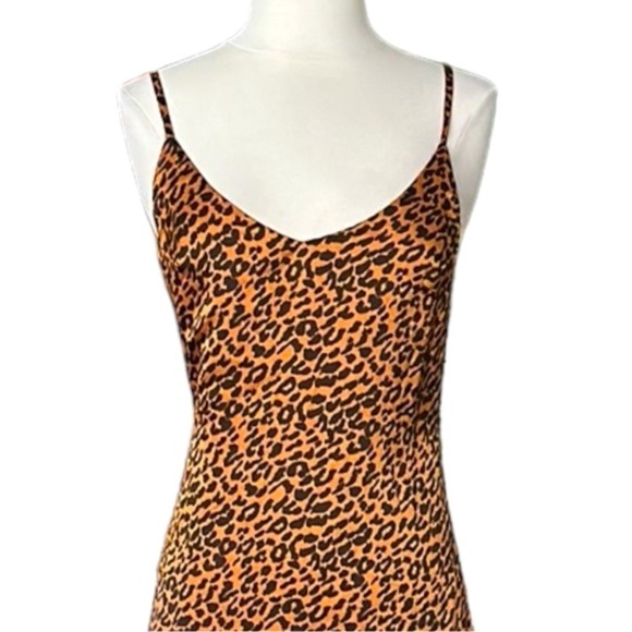 HYPED UNICORN Leopard Print MIDI Slip Dress Low Back Mob Wife Animal Print, S - Picture 3 of 15